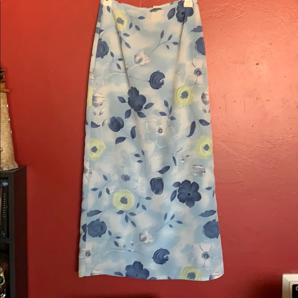 Blue floral skirt